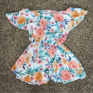 Off the Shoulder Floral Romper